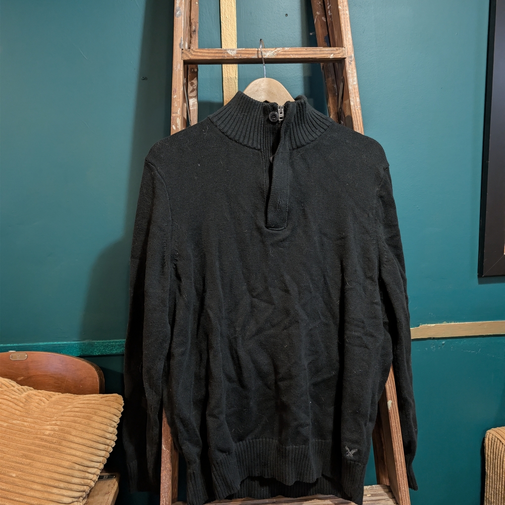 American Eagle Outfitters Black Zip-Up Sweater